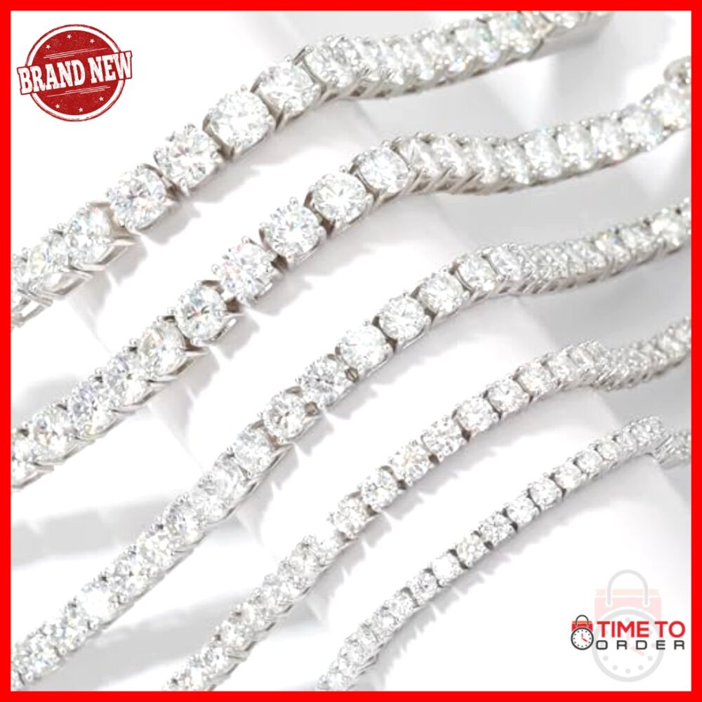 Moissanite Tennis Bracelet Sterling Silver 6.5 Inch Women's Jewelry Gift - Picture 4 of 7